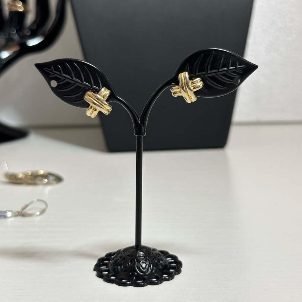Gold Tone Pierced X Shaped Stud Post Earrings
